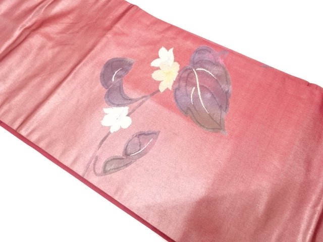 花模様織り出し　名古屋帯